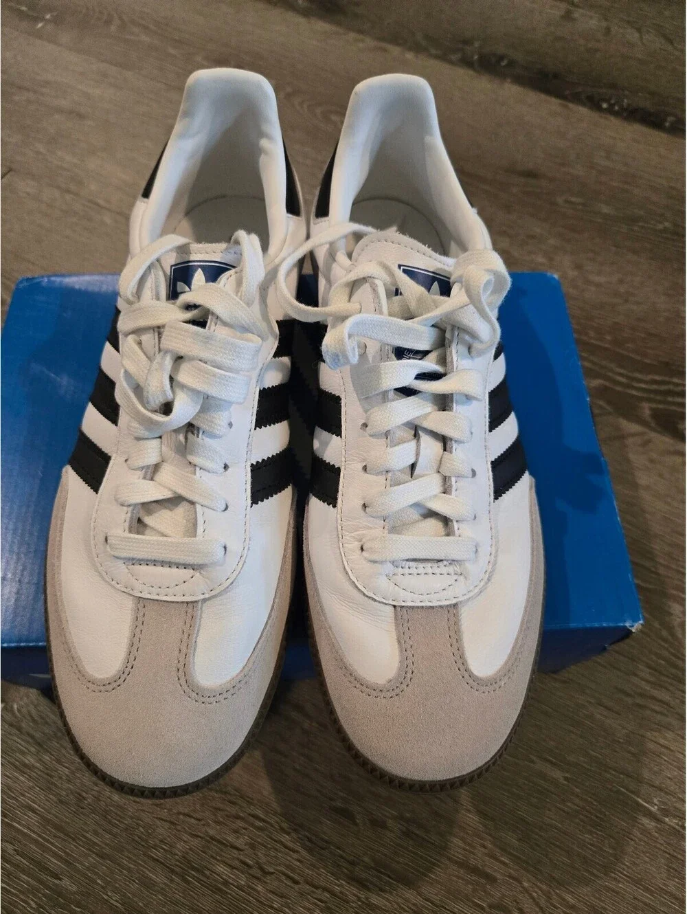 adidas Samba OG White Black Gum Mens 9 Womens 10.5 Leather Sneakers No Box